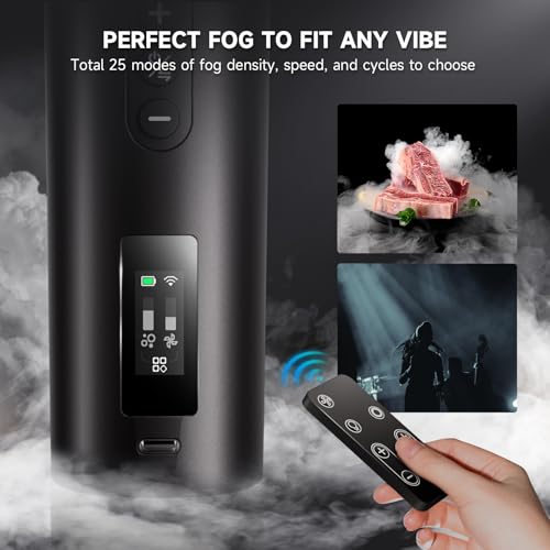  COLBOR COLBOR CF5 Portable Fog Machine, 40W Mini Handheld Smoke Machine for Photography with Remote Control, Small Fogger Haze Maker for Indoor Outdoor Halloween Party Cosplay, Rechargeable Fog Machine - Image 2