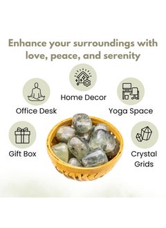 Plus Value Plus Value Prehnite Tumbled Pebbles Stones Polished for Vastu Feng Shui Chakra Aura Personal Reiki Healing Crystals 200 Grams With Basket  - Image 2