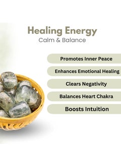 Plus Value Plus Value Prehnite Tumbled Pebbles Stones Polished for Vastu Feng Shui Chakra Aura Personal Reiki Healing Crystals 200 Grams With Basket  - Image 4
