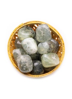 Plus Value Plus Value Prehnite Tumbled Pebbles Stones Polished for Vastu Feng Shui Chakra Aura Personal Reiki Healing Crystals 200 Grams With Basket  - Image 1