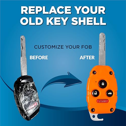 Dubbs Hardware USA-Made for Honda Key Fob Shell | Crack-Resistant & Durable | Seamless Fit | Enhanced Longevity & Functionality | Integrated Bottle Opener | Easy DIY Installation (Black, 4 Button) - Image 4