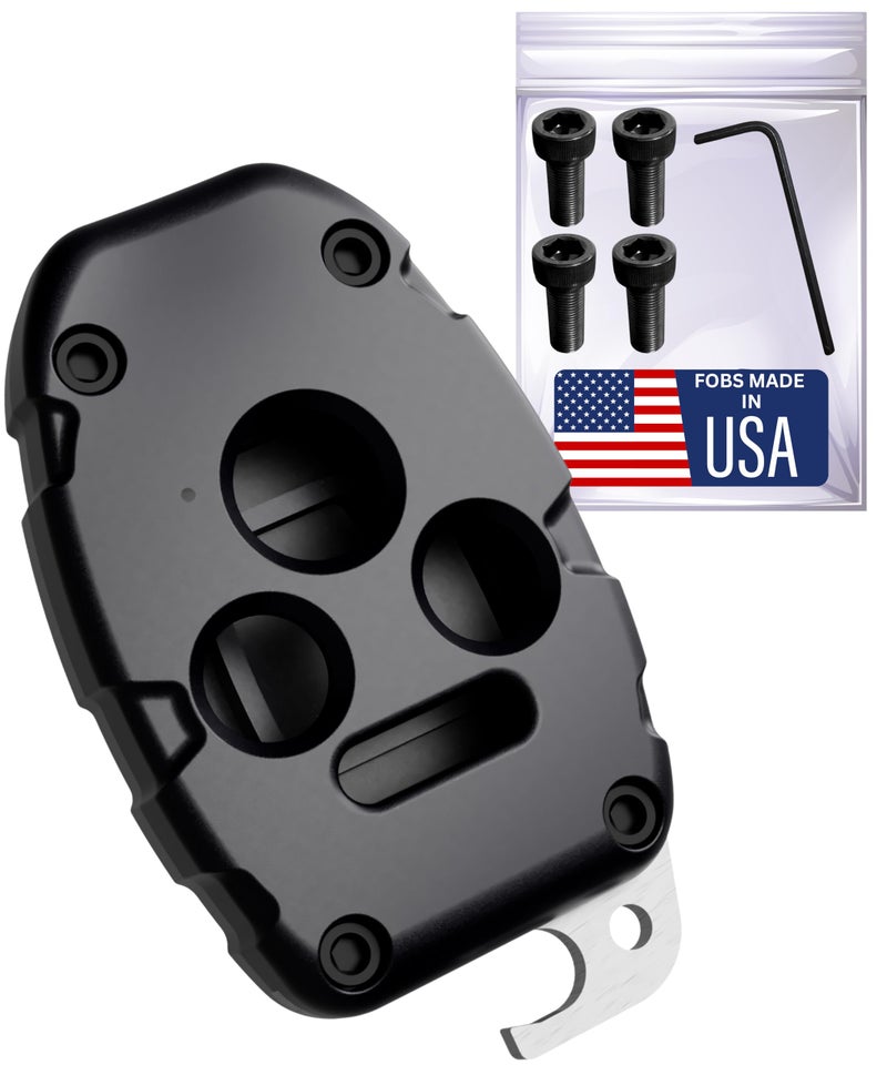 Dubbs Hardware USA-Made for Honda Key Fob Shell | Crack-Resistant & Durable | Seamless Fit | Enhanced Longevity & Functionality | Integrated Bottle Opener | Easy DIY Installation (Black, 4 Button) - Image 1