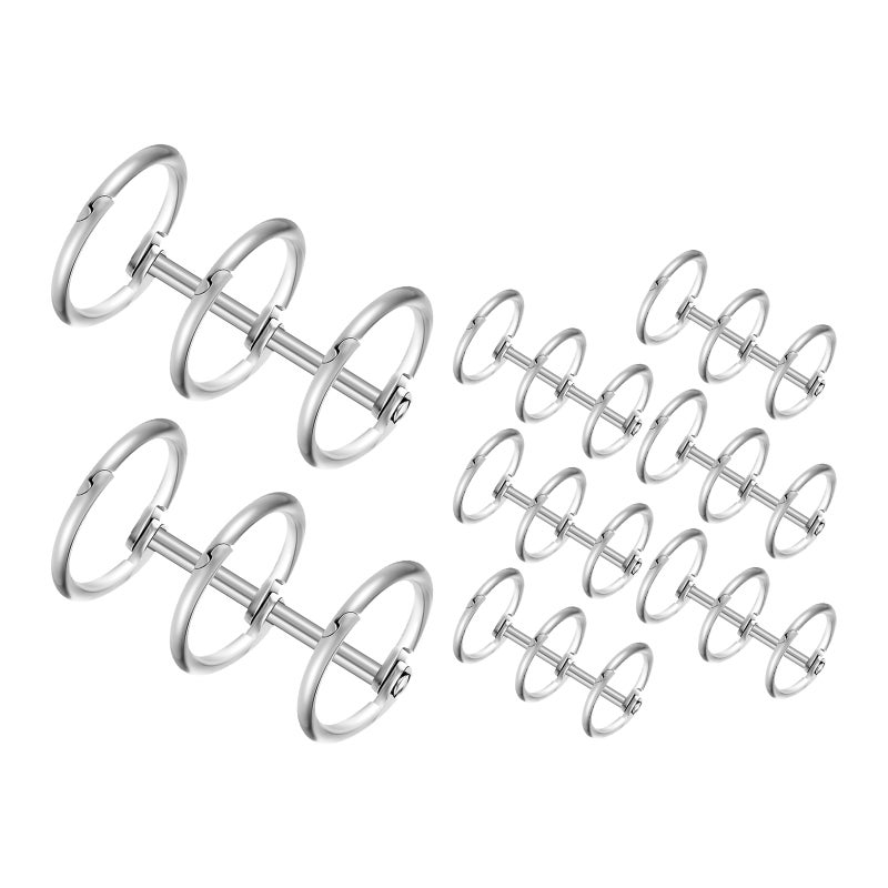 8Pcs Snap Split Hinged Silver Binding Rings Multi Purpose Document Organizer for Home - Image 4