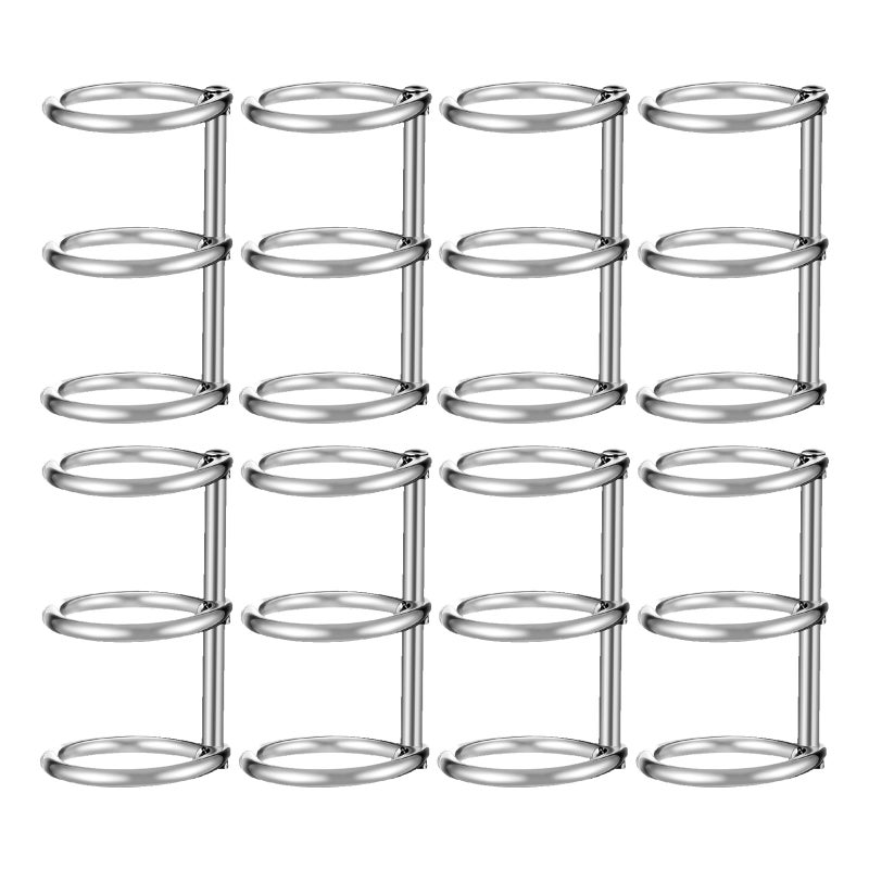 8Pcs Snap Split Hinged Silver Binding Rings Multi Purpose Document Organizer for Home - Image 1