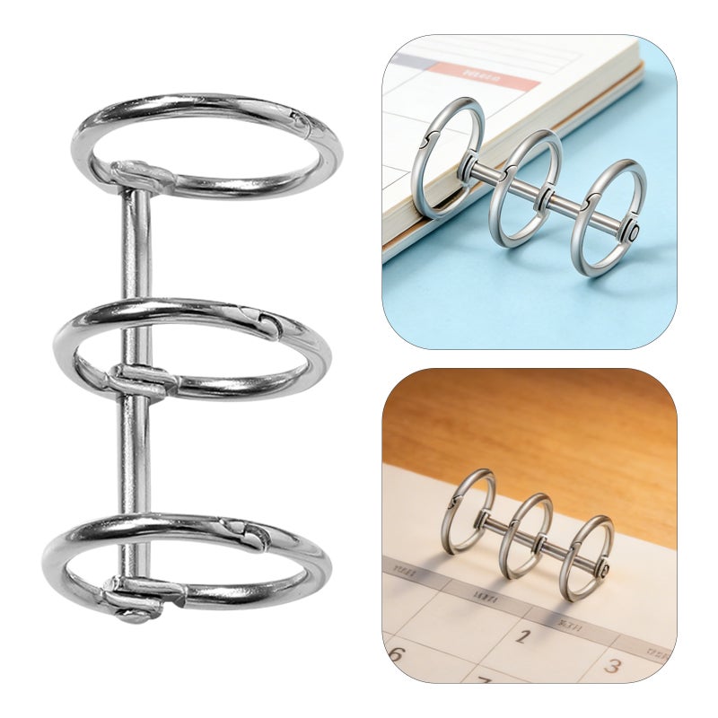 8Pcs Snap Split Hinged Silver Binding Rings Multi Purpose Document Organizer for Home - Image 3