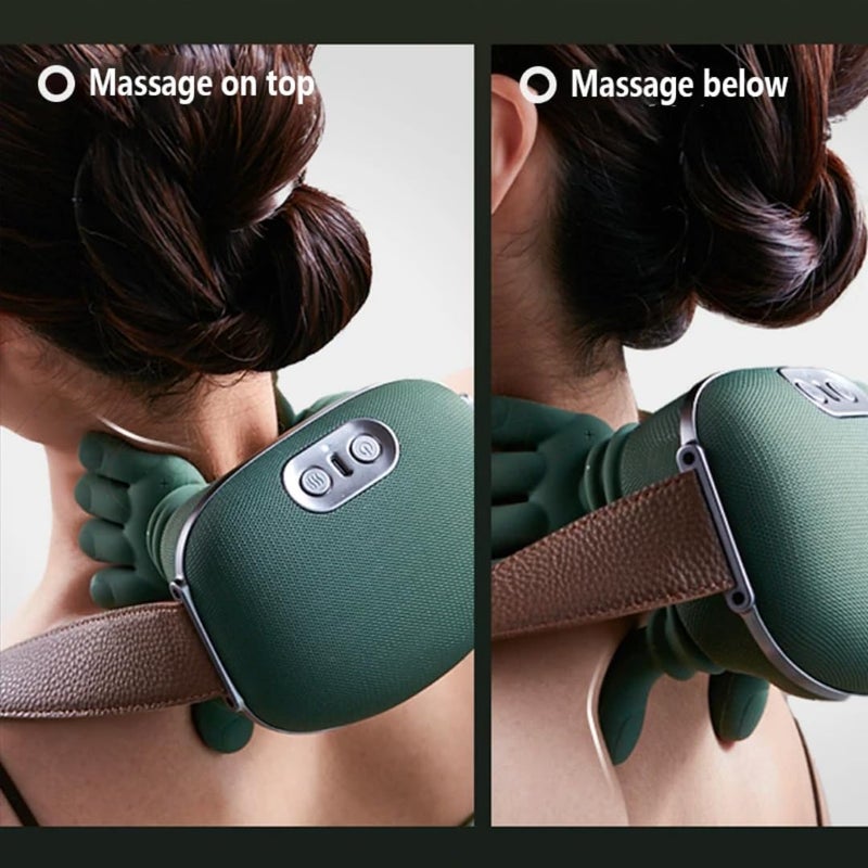 ZoserX - Bionic Heated Massager, Wireless Portable Shiatsu Neck and Back Massager, Electric Deep Tissue 4D Kneading Massage, Simulated Human Hand Design for Pain Relief and Muscle Relax (Green) - Image 3