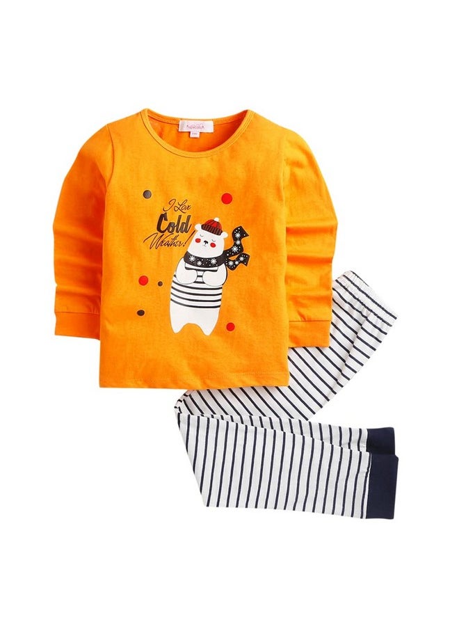 Hopscotch Boys Graphic Print Top Pajama Set In Orange Color for Ages 4-5 Years - pzsku/ZE4D5374B0BD2FB64A93CZ/45/_/1738305536/feaa635a-995b-425e-bcb2-7e0eb436e486