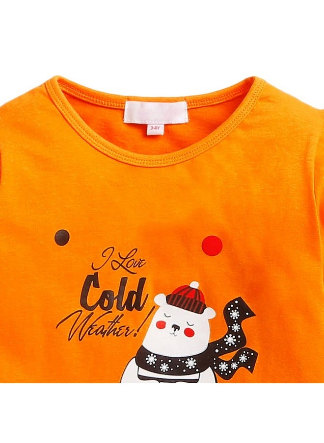 Hopscotch Boys Graphic Print Top Pajama Set In Orange Color for Ages 4-5 Years - pzsku/ZE4D5374B0BD2FB64A93CZ/45/_/1738305542/c51aba6d-a3a9-467f-b702-2176668488f1