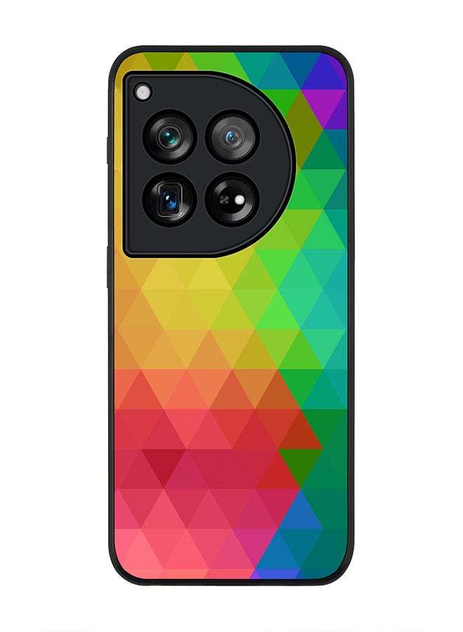 Stylizedd Rugged Black edge case for OnePlus 12R / OnePlus Ace 3 5G, Slim fit Soft Case Flexible Rubber Edges Anti Drop TPU Gel Thin Cover -  Tropical Prism - Image 1