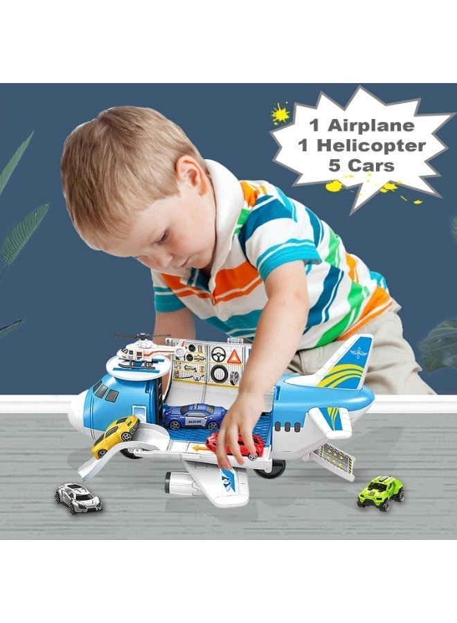 Bukela Cargo Plane Toy Play Set for Kids, Includes 1 Helicopter and 8 Cars - Diecast Aircraft,  Transport and Cargo Carrier - Image 5