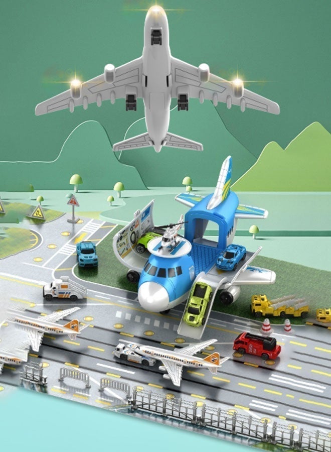 Bukela Cargo Plane Toy Play Set for Kids, Includes 1 Helicopter and 8 Cars - Diecast Aircraft,  Transport and Cargo Carrier - Image 4