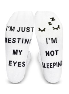 Funny Black Socks Gift for Men and Women Ideal for Birthdays and Special Events Not Sleeping Just Resting My Eyes