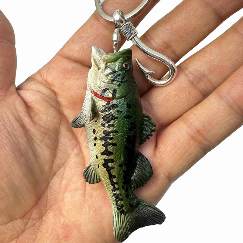 sunaeset Bass Fishing Keychain Gifts, Bass Fish Key Chain For Men, Cool Fishing Keychain Stuff Funny For Fishing Lovers Fisherman For Dad Boyfriends Stocking Stuffers Birthday Christmas Animal Accessories - Image 4