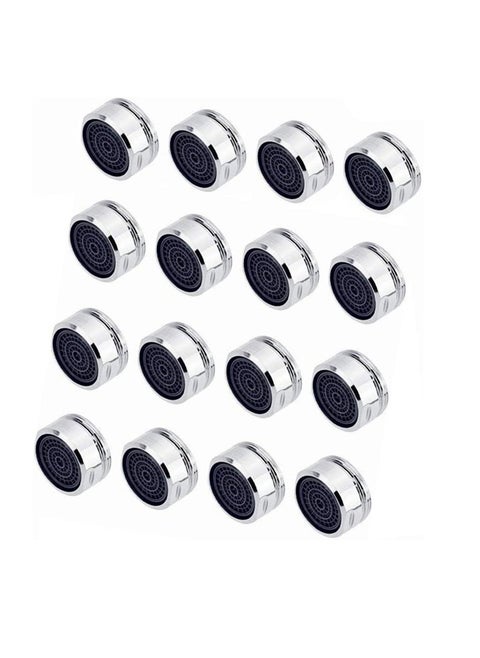 Jzk 16Pcs Chrome Plated Brass Aerator Head Set With Hook Ring, Anti Splash Water Saving Faucet Nozzle, Faucet Replacement Inner Filter Nozzle