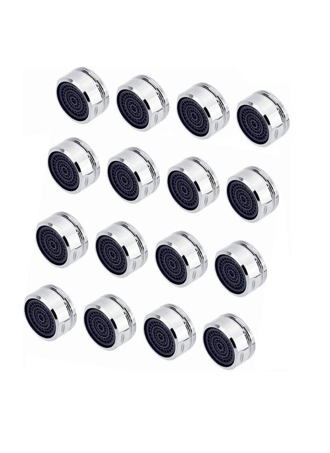 HT Jzk 16Pcs Chrome Plated Brass Aerator Head Set With Hook Ring, Anti Splash Water Saving Faucet Nozzle, Faucet Replacement Inner Filter Nozzle  - Image 1