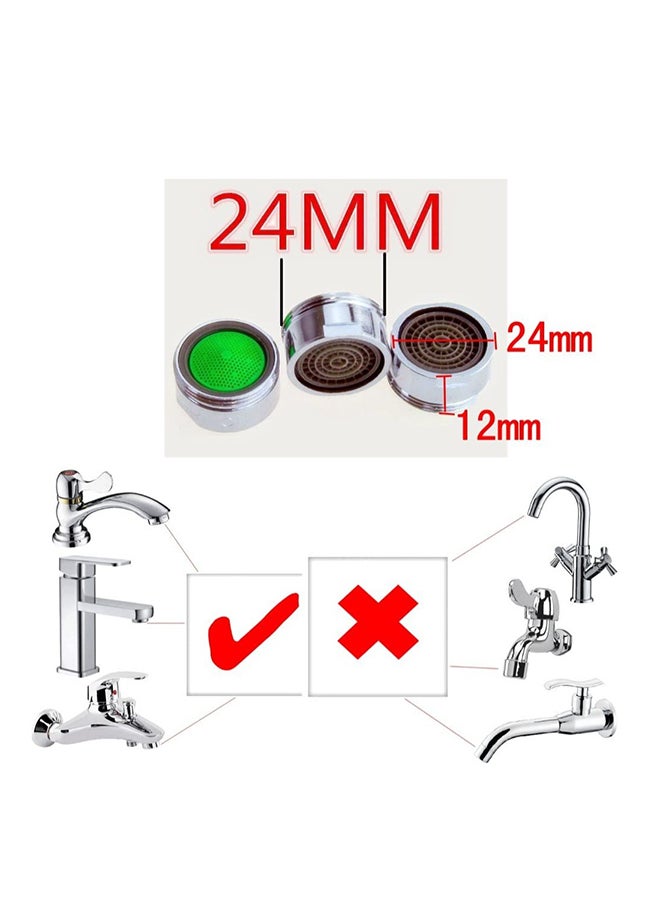 HT Jzk 16Pcs Chrome Plated Brass Aerator Head Set With Hook Ring, Anti Splash Water Saving Faucet Nozzle, Faucet Replacement Inner Filter Nozzle  - Image 2