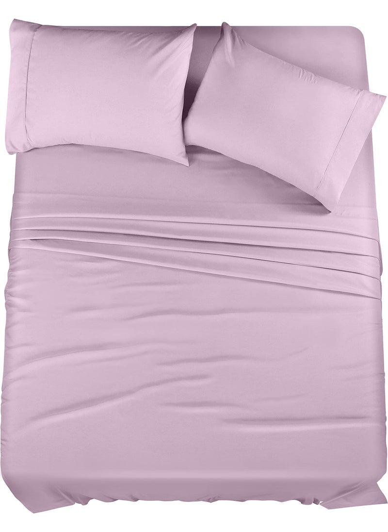 Utopia Bedding Utopia Bedding King Bed Sheets Set - 4 Piece Bedding - Brushed Microfiber - Shrinkage and Fade Resistant - Easy Care (King  Lavender)  - Image 1