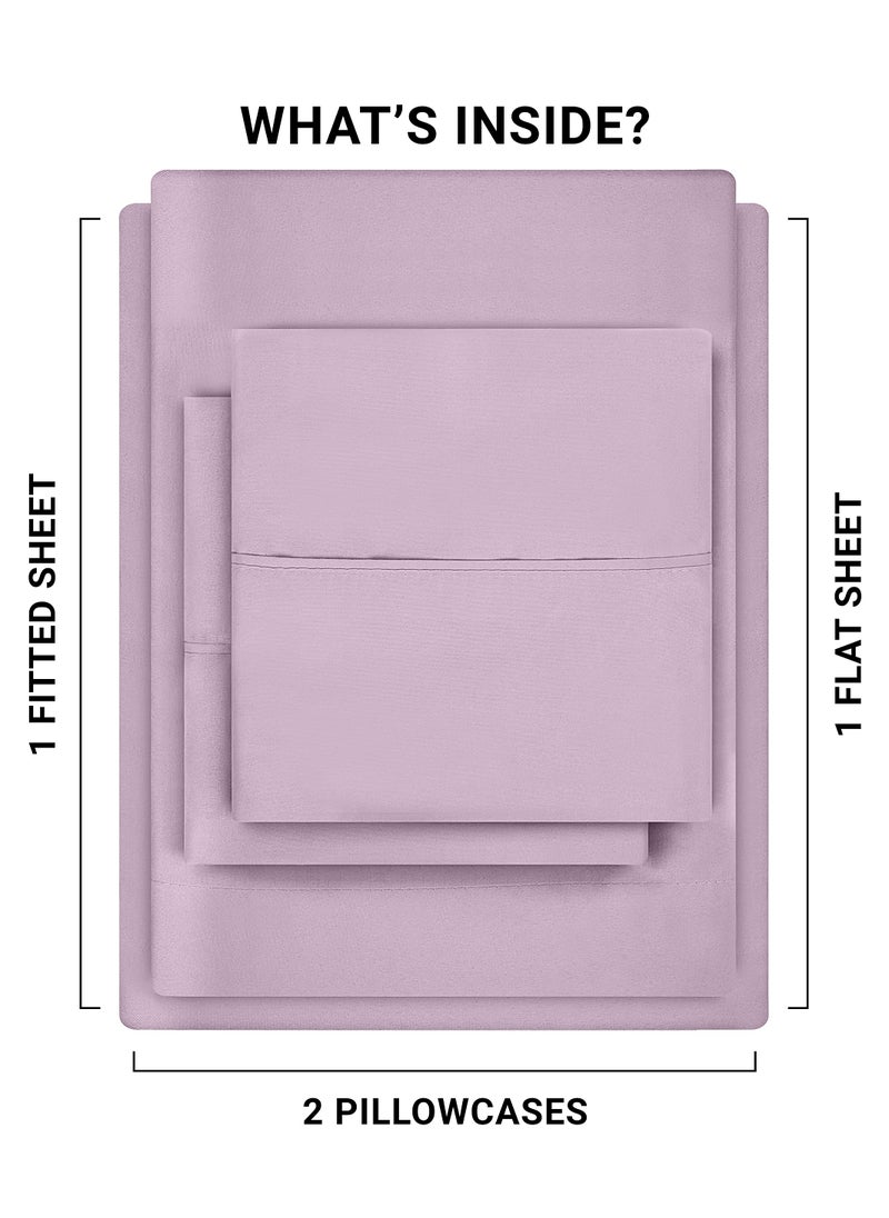 Utopia Bedding Utopia Bedding King Bed Sheets Set - 4 Piece Bedding - Brushed Microfiber - Shrinkage and Fade Resistant - Easy Care (King  Lavender)  - Image 4