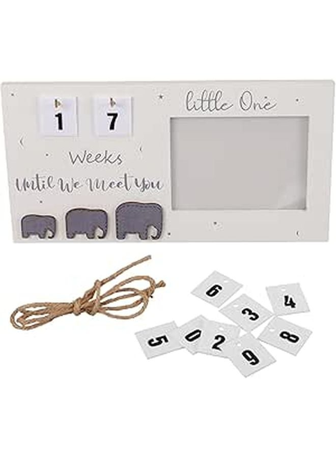 Baby Keepsake Wooden Sonogram Board 24x12.7cm Nursery Decor Newborn Picture Display - Image 1