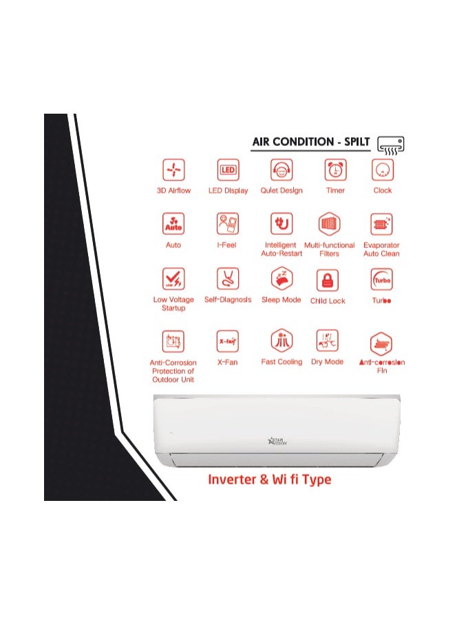 Star Vision Star Vision 24000 BTU 2 Ton Cooling ,Split AC, Wi Fi, Invertor Compressor, Noiseless, Auto Clean, Timer,  - Image 2
