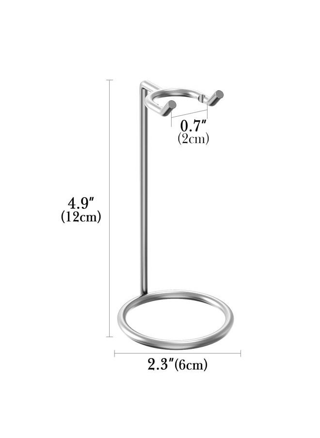 Linkidea - Stainless Steel Safety Razor Stand, Shaving Razor Holder, Deluxe Men's Travel Shaver Stand, Compatible with Long Handle Safety Razor, Fusion 5, ProShield, Mach 3 (Silver/Polished Chrome) - Image 1