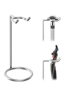 Linkidea Stainless Steel Safety Razor Stand, Shaving Razor Holder, Deluxe Men's Travel Shaver Stand, Compatible with Long Handle Safety Razor, Fusion 5, ProShield, Mach 3 (Silver/Polished Chrome)  - Image 1