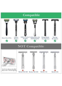 Linkidea Stainless Steel Safety Razor Stand, Shaving Razor Holder, Deluxe Men's Travel Shaver Stand, Compatible with Long Handle Safety Razor, Fusion 5, ProShield, Mach 3 (Silver/Polished Chrome)  - Image 2