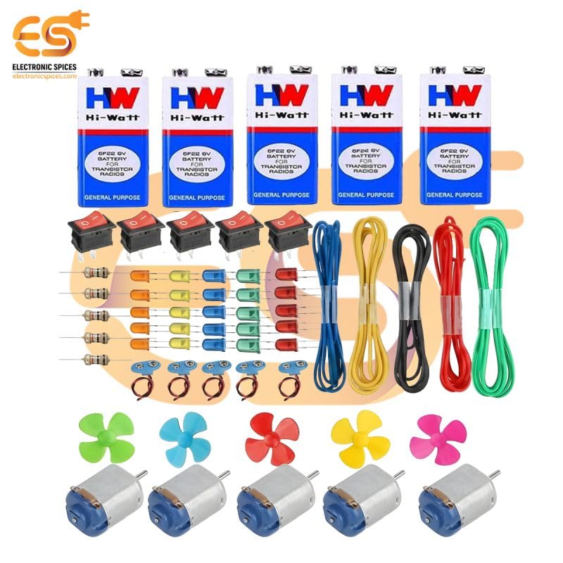 Electronicspices Electronic Spices DIY School Science Experiment Project Kit with DC Motor (61 Item) - Image 2