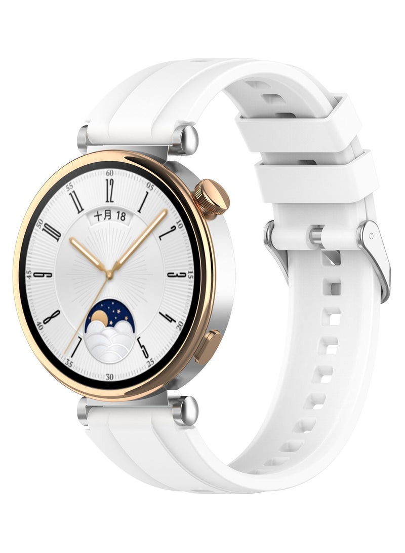 Strap for Huawei Watch GT 6/GT 5/GT 4 41mm, Silicone Watchband Replacement Bracelet White - Image 1