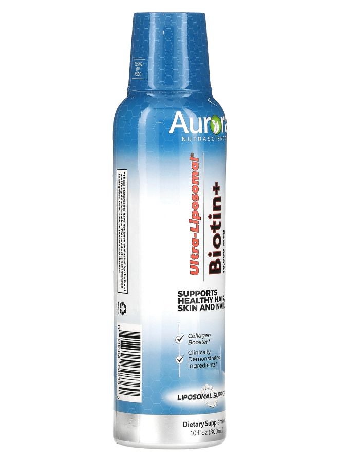 Aurora Nutrascience Ultra-Liposomal Biotin+ 10000 mcg 10 fl oz (300 ml) (5000 mcg per Tsp) - Image 2