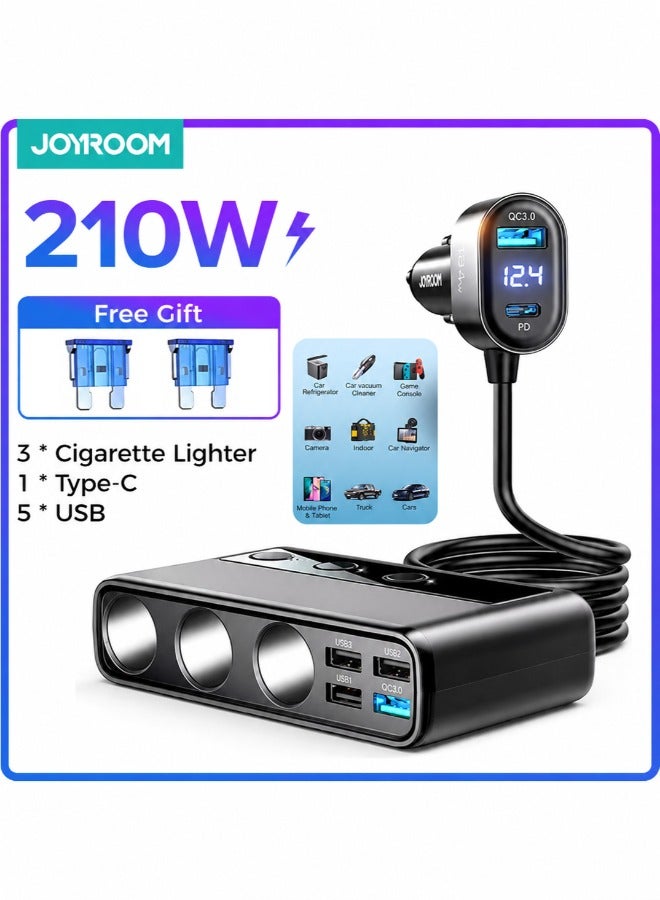 جوي روم Joyroom jr-cl06 9-in-1 Car Charger Splitter 210W