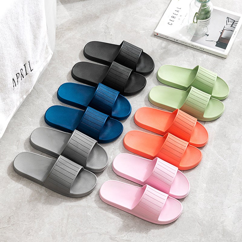 Slippers for women and men simple summer go out to wear home with soft bottom bathroom non-slip lovers bath beach sandals wholesale Light green - Image 3