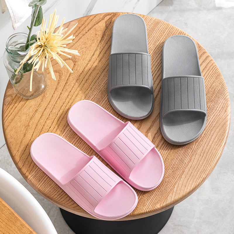 Slippers for women and men simple summer go out to wear home with soft bottom bathroom non-slip lovers bath beach sandals wholesale Light green - Image 4