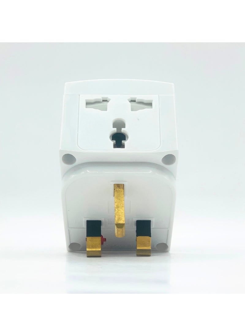 Panvil - Travel Adapter with switch and light Multi Plug 3 Sockets with 3 Switches and Indicator for Home and Office Use | High Quality | Easy to Carry | 13A,Worldwide All in One Universal Power Wall Charger AC Power Plug Adapter| 250V | 3250W (White and Blue) - Image 1