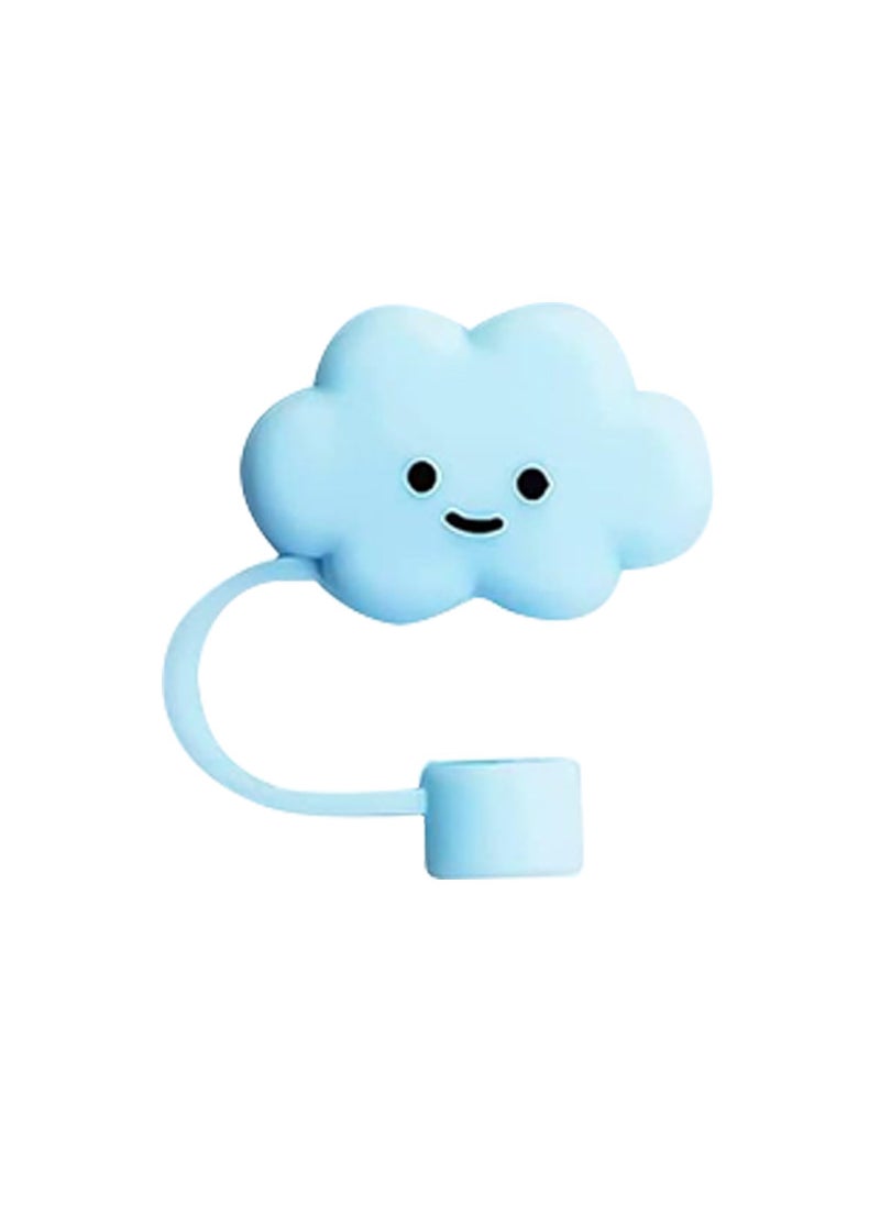 Generic 1 x 5 pcs Silicone Straw Cap Flower Cloud Cartoon for Stanley Cup Dustproof Cover 10mm blue clouds