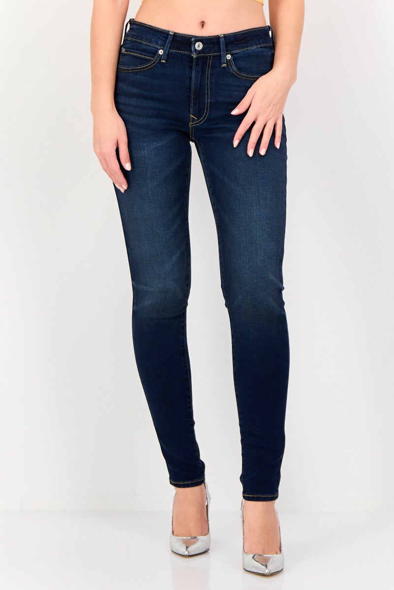 Levi's Women Super Skinny Fit Solid Stretchable Jeans, Dark Medium - Image 1