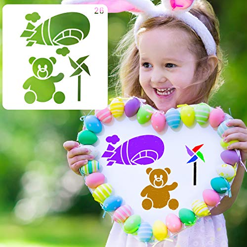 Konsait 30Pack Drawing Stencils Templates for Kids,Plastic Painting Jungle Sea Animal Dinosaur Clown Stencils for Greeting Cards, Albums, Scrapbook, Notebook, Journal, Wall Art Wood Painting Tool - Image 4
