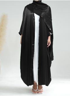 Silky Black Open Abaya With Batwing Sleeve Sleeves Design - pzsku/ZE4D5D4A9811BE8A08D61Z/45/1741113311/dcd8921a-295c-4ad7-a3f4-348aede3c2d5