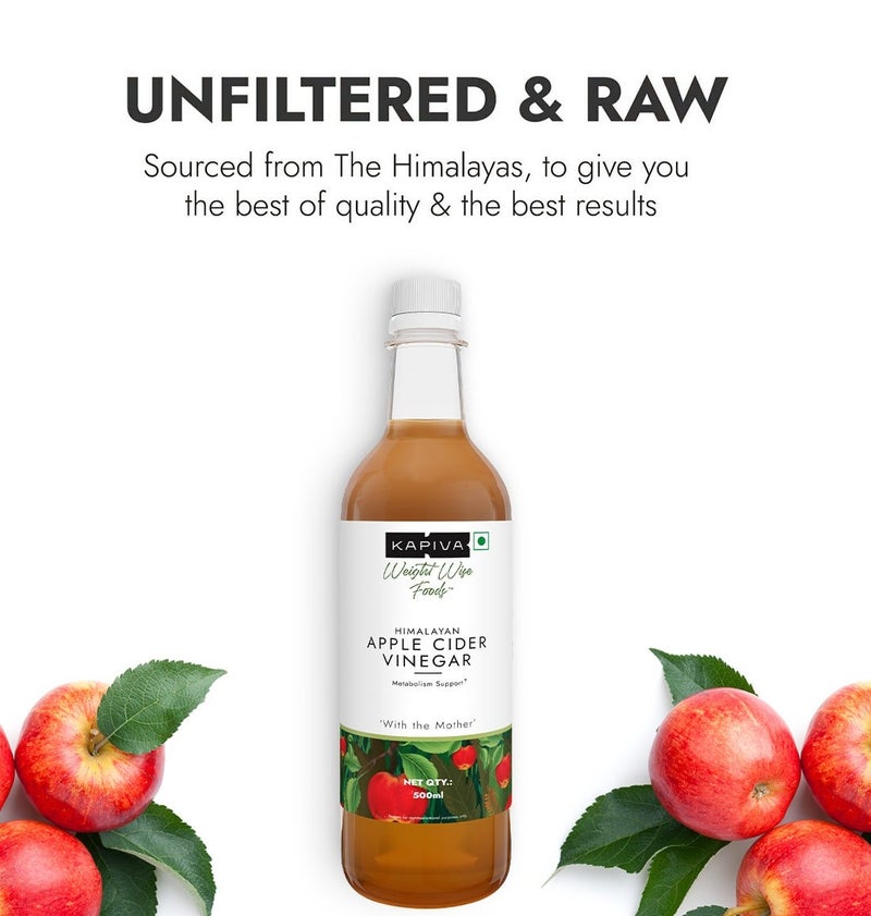 Kapiva Himalayan Apple Cider Vinegar with Mother 500ml | Raw, Unpasteurized & Unfiltered ACV | Helps with Digestion & Weight Management | Pack of 2 - Image 5