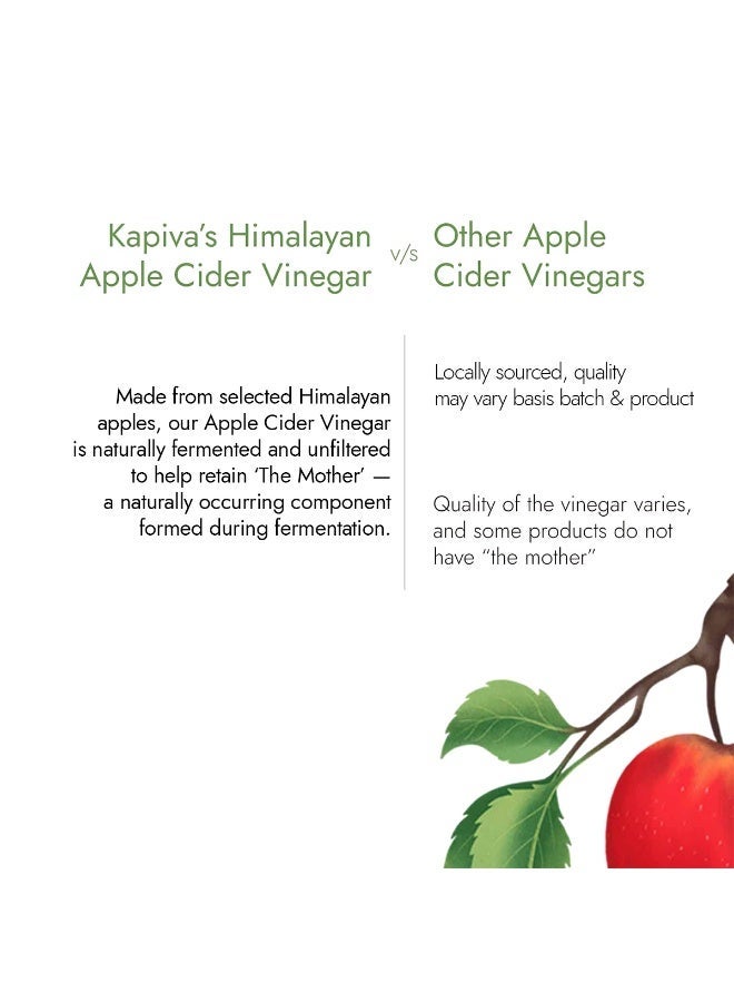 Kapiva Himalayan Apple Cider Vinegar with Mother 500ml | Raw, Unpasteurized & Unfiltered ACV | Helps with Digestion & Weight Management | Pack of 2 - Image 4