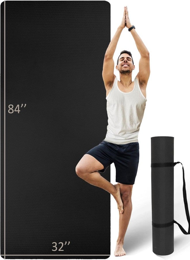 MRZZATA Extra Long & Wide Thick Yoga Mat for Tall Men & Women, 84'' x 32'' x 7mm Oversized Yoga Mat Double-Sided Non Slip, Pro TPE Yoga Mats with Strap - Image 1