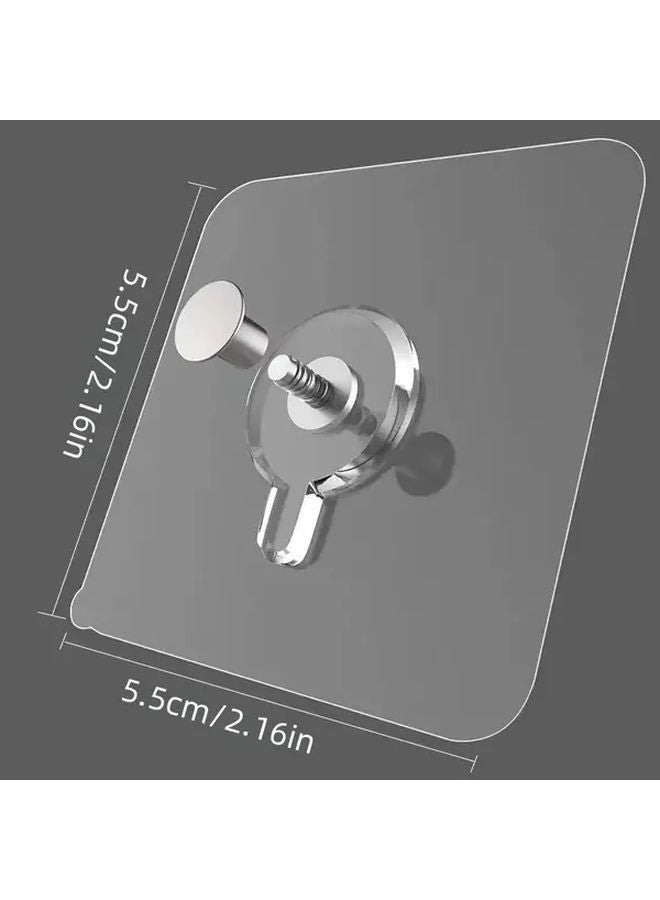 10 Pcs Modern Wall Mounted Adhesive Hooks No Drilling Strong Plastic Utility Hooks - Image 4