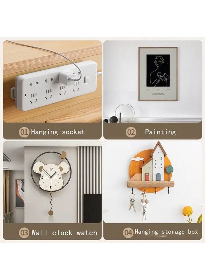 10 Pcs Modern Wall Mounted Adhesive Hooks No Drilling Strong Plastic Utility Hooks - Image 5