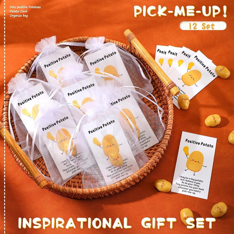 Excefore Mini Positive Potato Gift 20 Set, Pocket Hug Smile with Inspirational Cards, Emotional Support Funny Birthday Gifts for Women, Friends & Men, Good Luck & Teacher Appreciation Gifts - Image 3