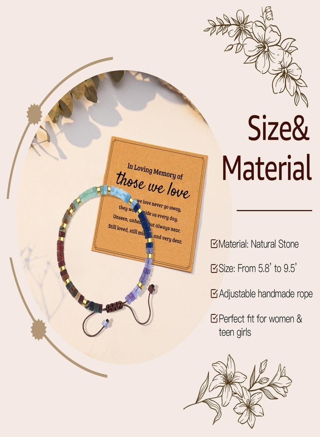 AGOT Sympathy Gifts for Loss of Loved One: Natural Rainbow Stone Bracelet as Memorial Bereavement Condolence Funeral Gifts - In Memory of Grand parents Mom Dad Son Husband Miscarriage - Image 2