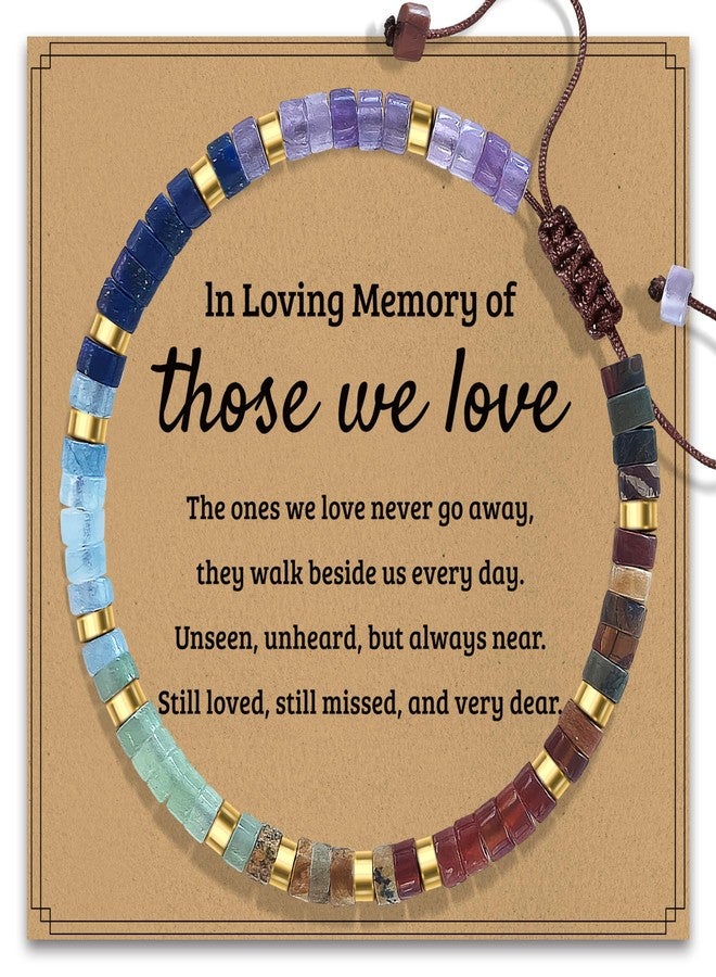 AGOT Sympathy Gifts for Loss of Loved One: Natural Rainbow Stone Bracelet as Memorial Bereavement Condolence Funeral Gifts - In Memory of Grand parents Mom Dad Son Husband Miscarriage - Image 1