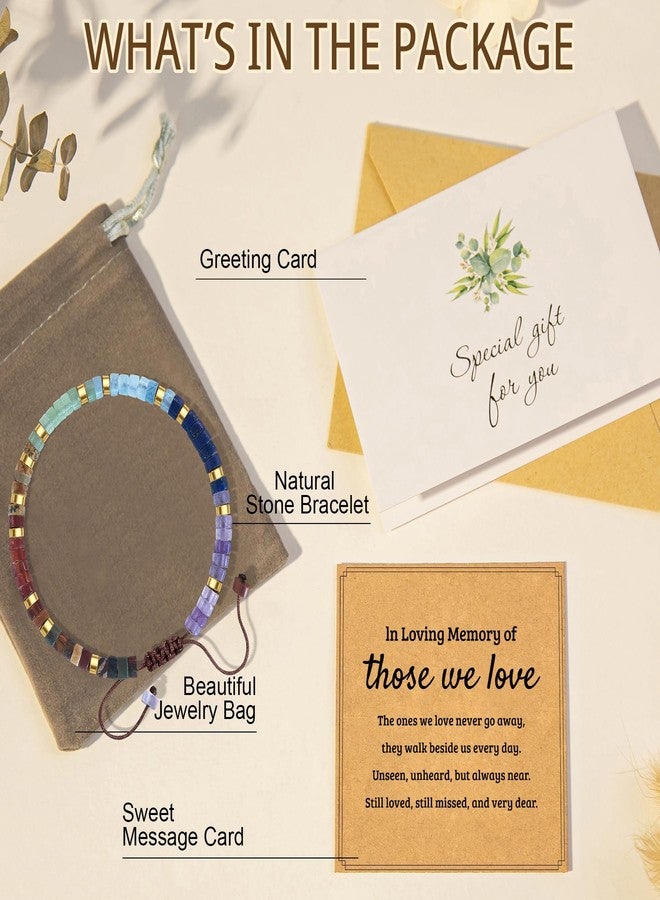 AGOT Sympathy Gifts for Loss of Loved One: Natural Rainbow Stone Bracelet as Memorial Bereavement Condolence Funeral Gifts - In Memory of Grand parents Mom Dad Son Husband Miscarriage - Image 5
