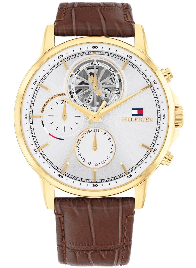 TOMMY HILFIGER Men's Silver Dial Analog Quartz Watch 44 mm -  1710631 