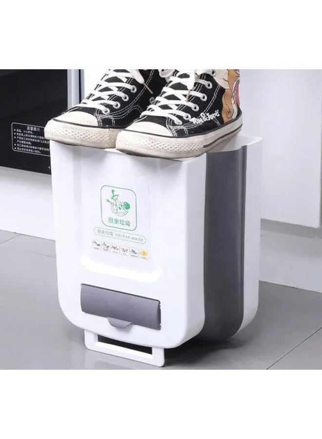 Collapsible Countertop Waste Bin with Portable Garbage Bag Holder for Kitchen C - Image 1