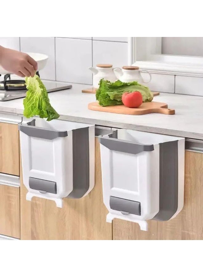 Collapsible Countertop Waste Bin with Portable Garbage Bag Holder for Kitchen C - Image 2